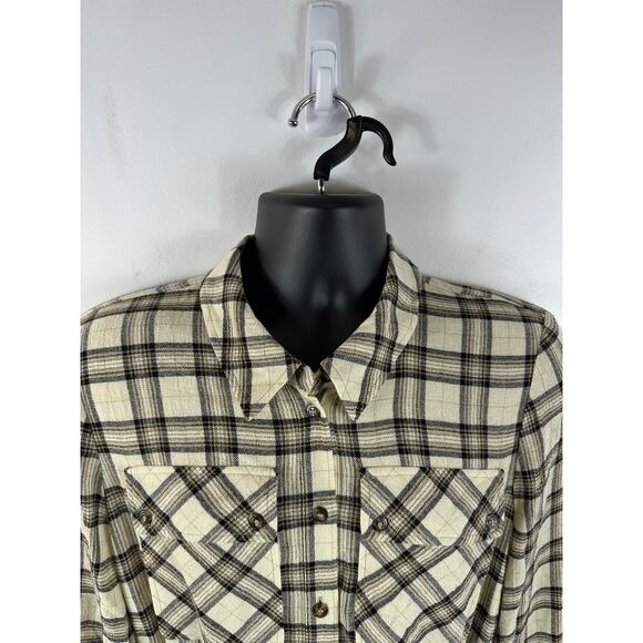 Sezane Lauretta Cream Casablanca Plaid Wool Blend Flannel Maxi Dress Size 42/10 - Picture 9 of 16